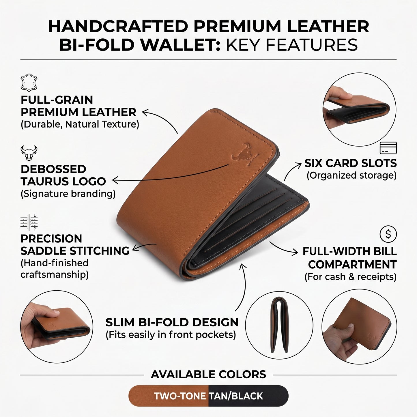 Oxhide Classic Leather Wallet – Premium Bifold Wallet