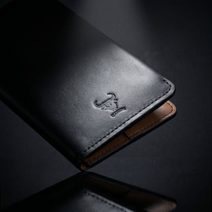 Oxhide™ Premium Minimalist Leather Long Wallet – Slim Bifold Card Holder for Men